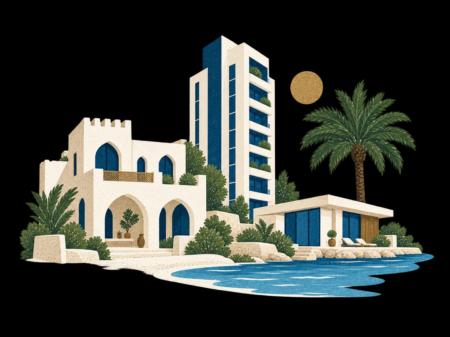 Contemporary waterfront homes in Bahrain